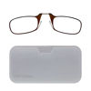 Picture of ThinOptics Universal Pod Rectangular Reading Glasses, Brown Frames/White Case, 1.5 x