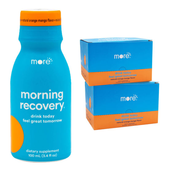 Picture of More Labs Morning Recovery, Patent-Pending After You Drink Rebound Shots (Pack of 24), Orange Mango Flavor, Highly Soluble Liquid DHM, Milk Thistle, Electrolytes