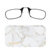 Picture of ThinOptics Universal Pod Case + Rectangular Reading Glasses, Gold Marble, 44mm + 2.5