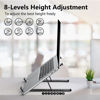 Picture of Tonmom Laptop Stand for Desk, Adjustable Laptop Riser ABS+Silicone Foldable Portable Laptop Holder, Ventilated Cooling Notebook Stand for 10-15.6” Laptops,Tablet-Black