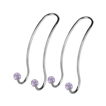 Picture of SAVORI Auto Hooks Bling Car Hangers Organizer Seat Headrest Hooks Strong and Durable Backseat Hanger Storage Universal for SUV Truck Vehicle 2 Pack (Light Purple)
