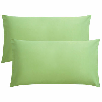 Picture of FLXXIE 2 Pack Microfiber King Pillow Cases, 1800 Super Soft Pillowcases with Envelope Closure, Wrinkle, Fade and Stain Resistant Pillow Covers, 20x36, Sage Green