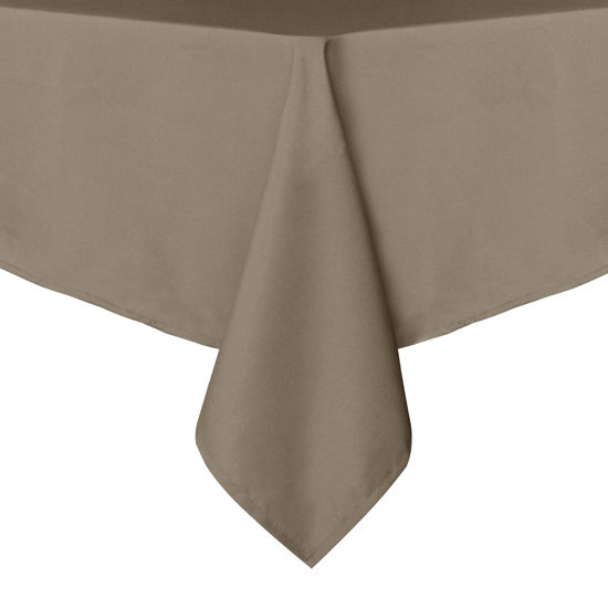 Picture of sancua Square Tablecloth - 54 x 54 Inch - Stain and Wrinkle Resistant Washable Polyester Table Cloth, Decorative Fabric Table Cover for Dining Table, Buffet Parties and Camping, Taupe