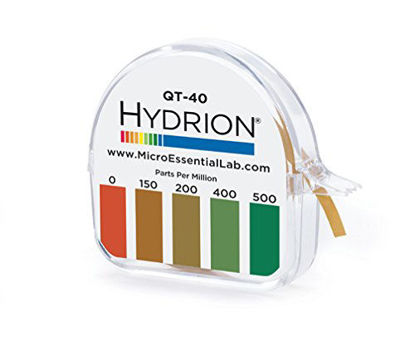 Picture of Hydrion QT-40 Quaternary Sanitizer Test Tape 15 feet Roll Quat Color Chart 0-500 ppm Range