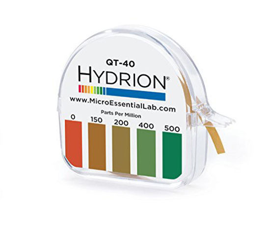 Picture of Hydrion QT-40 Quaternary Sanitizer Test Tape 15 feet Roll Quat Color Chart 0-500 ppm Range