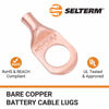 Picture of SELTERM 2pcs 8 AWG 1/2" Stud Copper Wire Lugs, Battery Lugs, Ring Terminals, Battery Cable Ends, 8 Gauge Ring Terminal Connectors, UL Heavy Duty Bare Copper Eyelets Battery Terminal Connectors