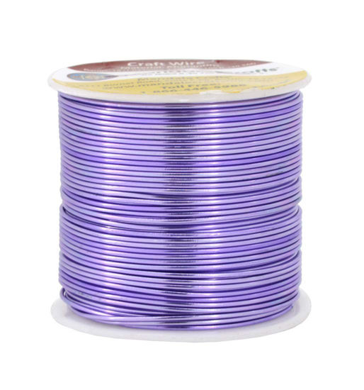 Picture of Mandala Crafts Anodized Aluminum Wire for Sculpting, Armature, Jewelry Making, Gem Metal Wrap, Garden, Colored and Soft, 1 Roll(18 Gauge, Lavender)