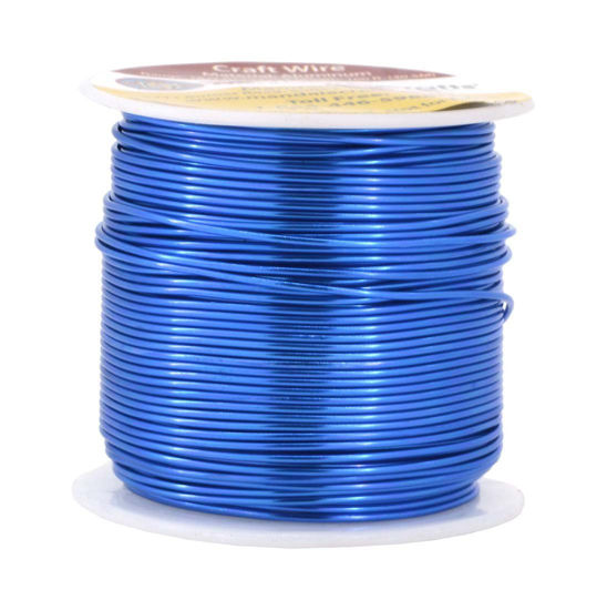 Picture of Mandala Crafts Anodized Aluminum Wire for Sculpting, Armature, Jewelry Making, Gem Metal Wrap, Garden, Colored and Soft, 1 Roll(18 Gauge, True Blue)