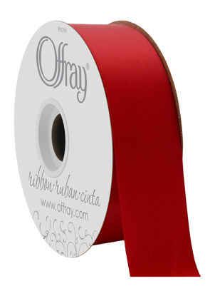 Picture of Offray 1.5" Wide Double Face Satin Ribbon Red50Yds, 50 Yards, Red