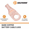 Picture of SELTERM 2pcs 8 AWG 5/16" Stud (Wide Pad) Copper Wire Lugs,Battery Lugs,Ring Terminals,Battery Cable Ends, 8 Gauge Ring Terminal Connectors,UL Heavy Duty Bare Copper Eyelets Battery Terminal Connectors