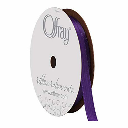 Picture of Berwick Offray 492932 1/4" Wide Single Face Satin Ribbon, Regal Purple, 6 Yds