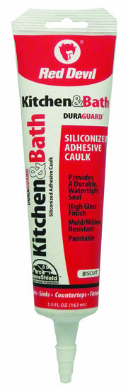 Picture of Red Devil 040520 Duraguard Kitchen & Bath Siliconized Acrylic Caulk, 5.5 oz, Biscuit, 12 Pack