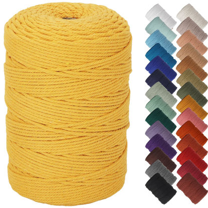 Picture of NOANTA Bright Orange Macrame Cord 3mm x 328yards, Colored Macrame Rope, Cotton Rope Macrame Yarn, Colorful Cotton Craft Cord for Wall Hanging, Plant Hangers, Crafts, Knitting