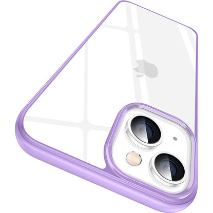 Picture of CASEKOO Crystal Clear for iPhone 14 Case & iPhone 13 Case, [Not Yellowing] [Military Grade Drop Protection] Shockproof Protective Phone Case 6.1 inch 2022 Purple