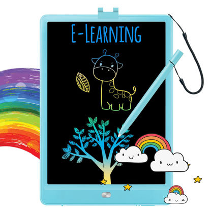 Picture of TEKFUN LCD Writing Tablet Doodle Board, 10inch Colorful Drawing Tablet Writing Pad, Girls Gifts Toys for 3 4 5 6 7 Year Old Girls Boys (Blue)