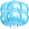 Picture of Big, Metallic Blue Balloons Set - 22 Inch, Pack of 6 | 360 Degree 4D Sphere Blue Mylar Balloons for Baby Shower, Gender Reveal | Baby Blue Metallic Balloons | Sky Blue Foil Balloons for Birthday Party