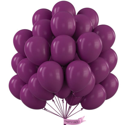 Picture of PartyWoo Retro Purple Balloons, 50 pcs 12 Inch Plum Balloons, Latex Balloons for Balloon Garland as Party Decorations, Birthday Decorations, Wedding Decorations, Baby Shower Decorations, Purple-F13
