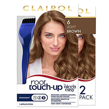 Picture of Clairol Root Touch-Up by Nice'n Easy Permanent Hair Dye, 6 Light Brown Hair Color, Pack of 2