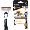 Picture of BIC Flex 5 Hybrid Disposable Razors for Men, 1 Handle and 6 Cartridges With 5 Blades, 7 Piece Razor Set for Men