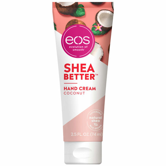 Picture of eos Shea Better Hand Cream - Coconut, Natural Shea Butter Hand Lotion and Skin Care, 24 Hour Hydration with Shea Butter & Oil, 2.5 oz, Packaging May Vary