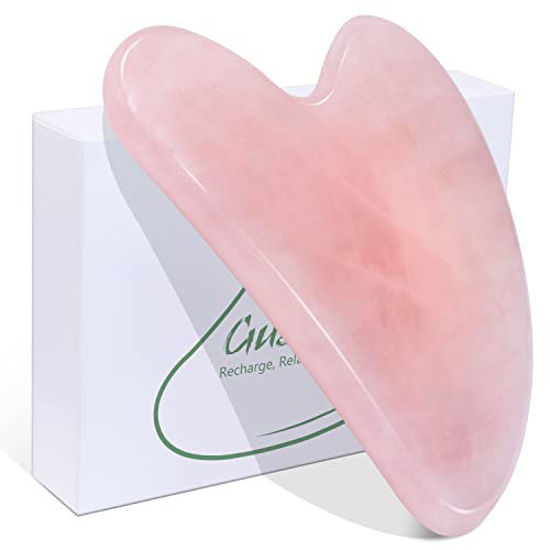 Picture of BAIMEI Gua Sha Facial Tool for Self Care, Massage Tool for Face and Body Treatment, Relieve Tensions and Reduce Puffiness - Rose Quartz