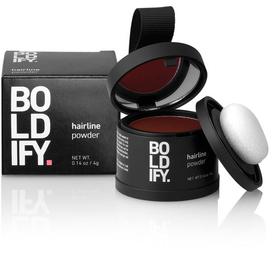 Picture of BOLDIFY Hairline Powder Instantly Conceals Hair Loss, Root Touch Up Hair Powder, Hair Toppers for Women & Men, Hair Fibers for Thinning Hair, Root Cover Up, Stain-Proof 48 Hour Formula (Dark Auburn)