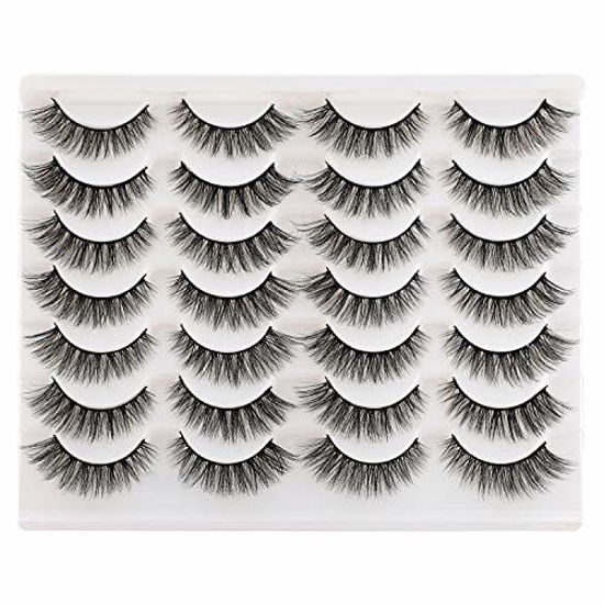 Picture of Newcally Lashes False Eyelashes Cat Eyes Wispy Natural Faux Mink Lashes 14 Pairs Pack Light Volume Short Fake Eye Lashes Multipack