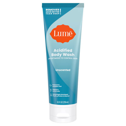 Picture of Lume Acidified Body Wash - 24 Hour Odor Control - Removes Odor Better than Soap - Moisturizing Formula - SLS Free, Paraben Free - Safe For Sensitive Skin - 8.5 ounce (Unscented)