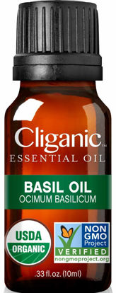 Picture of Cliganic Organic Basil Essential Oil, 100% Pure Natural for Aromatherapy | Non-GMO Verified