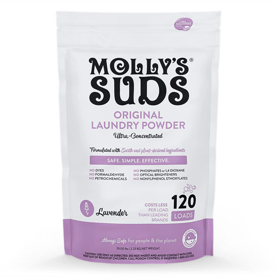 Picture of Molly's Suds Original Laundry Detergent Powder | Natural Laundry Detergent Powder for Sensitive Skin | Earth-Derived Ingredients, Stain Fighting | 120 Loads (Lavender)