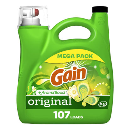 Picture of Gain + Aroma Boost Liquid Laundry Detergent Original Scent 107 Loads 154 oz HE Compatible