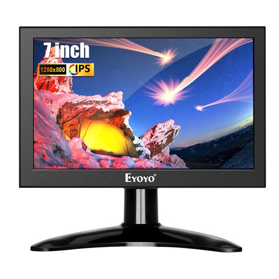 Picture of Eyoyo 7 Inch Small Monitor, Mini Hdmi Monitor IPS Display Screen Support HDMI VGA AV BNC Inputs, Secondary Monitor for PC/Computer/Raspi/Laptop/Security Camera/CCTV/PS4