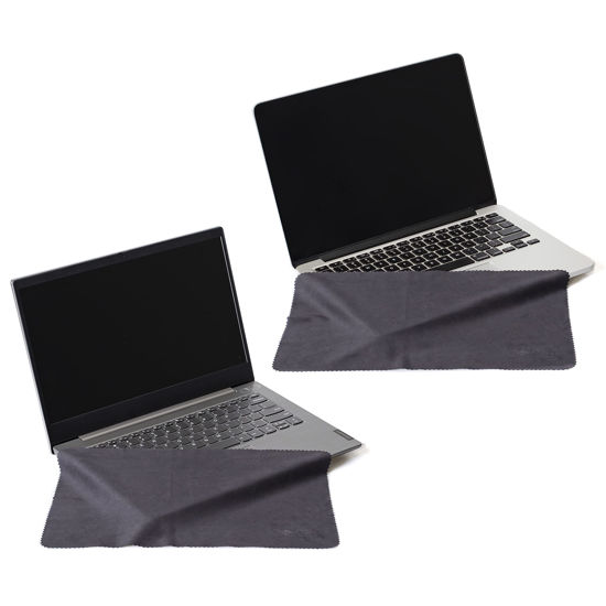 Picture of CLEAN SCREEN WIZARD Microfiber Cleaning Cloth 14” Compatible with MacBook Pro 14” and Computer Laptop 14”, 2 Black Screen/Keyboard Covers