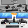 Picture of AMERIERGO Dual Monitor Stand Riser for 2 Monitors, Monitor Stand for Desk, Adjustable Computer Monitor Stand with 2 Slot, Multifunctional Desktop Organizer Stand for Laptop, PC, Computer, Printer