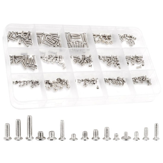 Picture of QTEATAK 300Pcs Silver Laptop Notebook Computer Replacement Screws Kit for Laptop SSD Hard Disk SATA