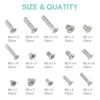 Picture of QTEATAK 300Pcs Silver Laptop Notebook Computer Replacement Screws Kit for Laptop SSD Hard Disk SATA