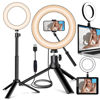 Picture of JIOZER,Selfie Ring Light for Zoom Meeting, Dimmable Desktop LED Circle Light with Tripod Stand, 6'' Lighting Kit Gifts for Live Streaming/Laptop Video Conference/Makeup/YouTube/Vlog/Video Recording