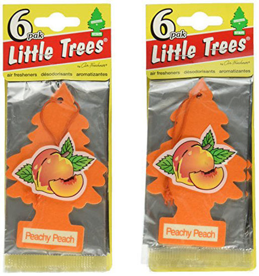 Picture of LITTLE TREES Cardboard Hanging Car, Home & Office Air Freshener, Peachy Peach (Pack of 12)