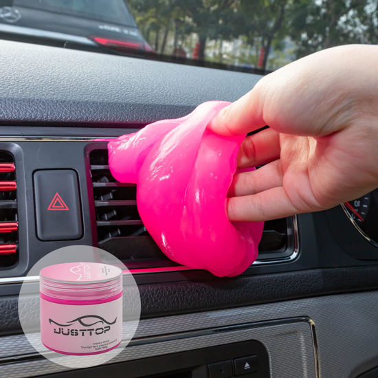 Picture of JUSTTOP Universal Cleaning Gel for Car, Car Cleaning Kit, Car Crevice Cleaner, Auto Air Vent Interior Detail Removal Putty Mud Slime Cleaner for Car Vents, PC, Laptops, Cameras(Pink)