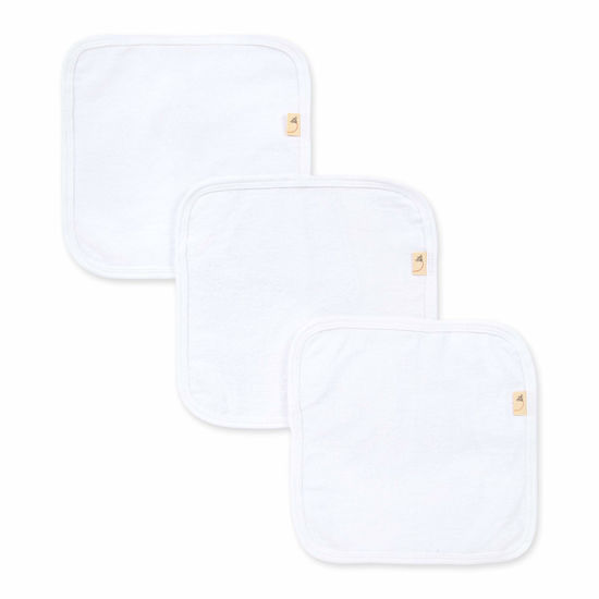 Picture of Burt's Bees Baby Washcloths, Absorbent Knit Terry, Super Soft 100% Organic Cotton