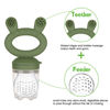 Picture of Haakaa Baby Fruit Food Feeder Pacifier | Milk Frozen Set | Silicone Feeder and Teether for Infant Safely Self Feeding, BPA Free Teething Relief Toy (Olive Green)