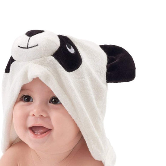 Picture of HIPHOP PANDA X - Large Bamboo Hooded Baby Towel - Soft Hooded Bath Towel for Babie, Toddler,Infant, Perfect for Boy and Girl (Panda, 37.5 x 37.5 Inch)