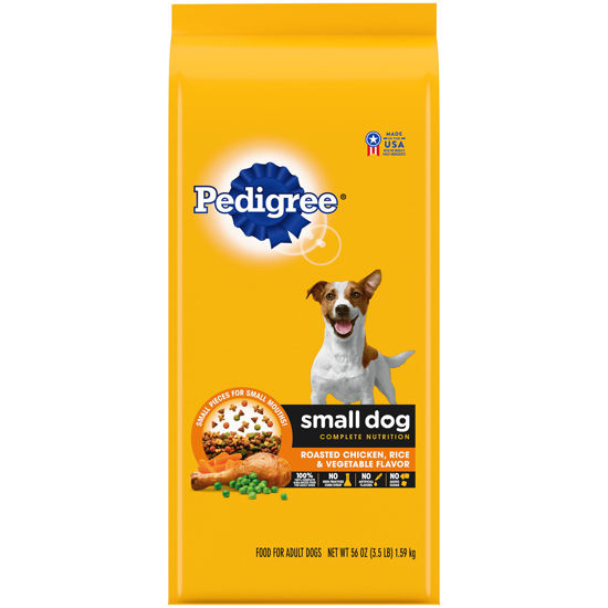 Picture of PEDIGREE Small Dog Complete Nutrition Small Breed Adult Dry Dog Food Roasted Chicken, Rice & Vegetable Flavor Dog Kibble, 3.5 lb. Bag