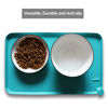 Picture of Hoki Found Silicone Pet Food Mats Tray - Non Slip Pet Dog Cat Bowl Mats Placemat - Dog Pet Cat Feeding Mat - Waterproof Dog Cat Food Mats -Pet Water Mats for Floors -Teal