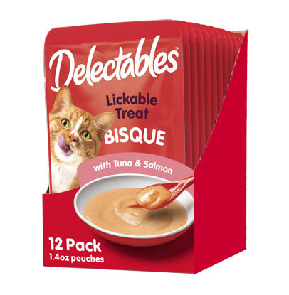 Picture of Hartz Delectables Bisque Tuna & Salmon Lickable Wet Cat Treats, 12 Count