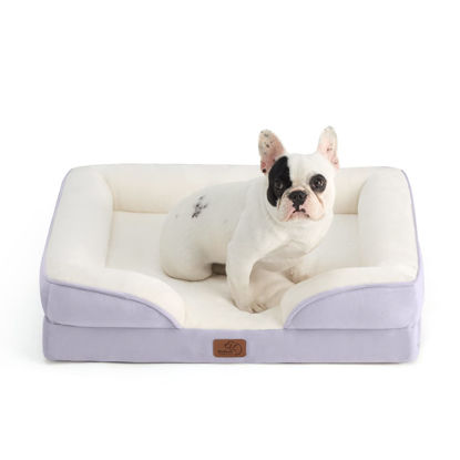 Picture of Bedsure Orthopedic Dog Bed for Medium Dogs - Waterproof Dog Bed Medium, Foam Sofa with Removable Washable Cover, Waterproof Lining and Nonskid Bottom Couch, Pet Bed, Lavender