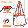 Picture of BAGAIL Clear bags Stadium Approved Clear Tote Bag with Zipper Closure Crossbody Messenger Shoulder Bag with Adjustable Strap (Black/Colorful strap)