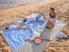 Picture of WEKAPO Beach Blanket Sandproof, Extra Large Beach Mat, Big & Compact Sand Free Mat Quick Drying, Lightweight & Durable with 6 Stakes & 4 Corner Pockets