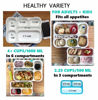 Picture of Bento Lunch Box and Snack Container Set Value Set| Meal Planning Portion Containers For Kids or Adults, School or Work | BPA Free | Microwave Safe | Accessories | Two Each Large and Mini, Blue + Navy