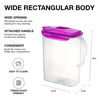 Picture of LocknLock Aqua Fridge Door Water Jug with Handle BPA Free Plastic Pitcher with Flip Top Lid Perfect for Making Teas and Juices, 3 Quarts, Purple